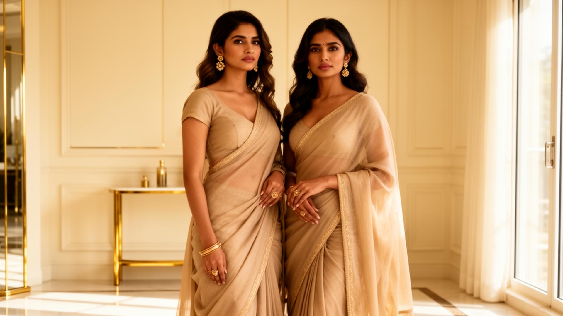 Two elegant women in a luxury interior