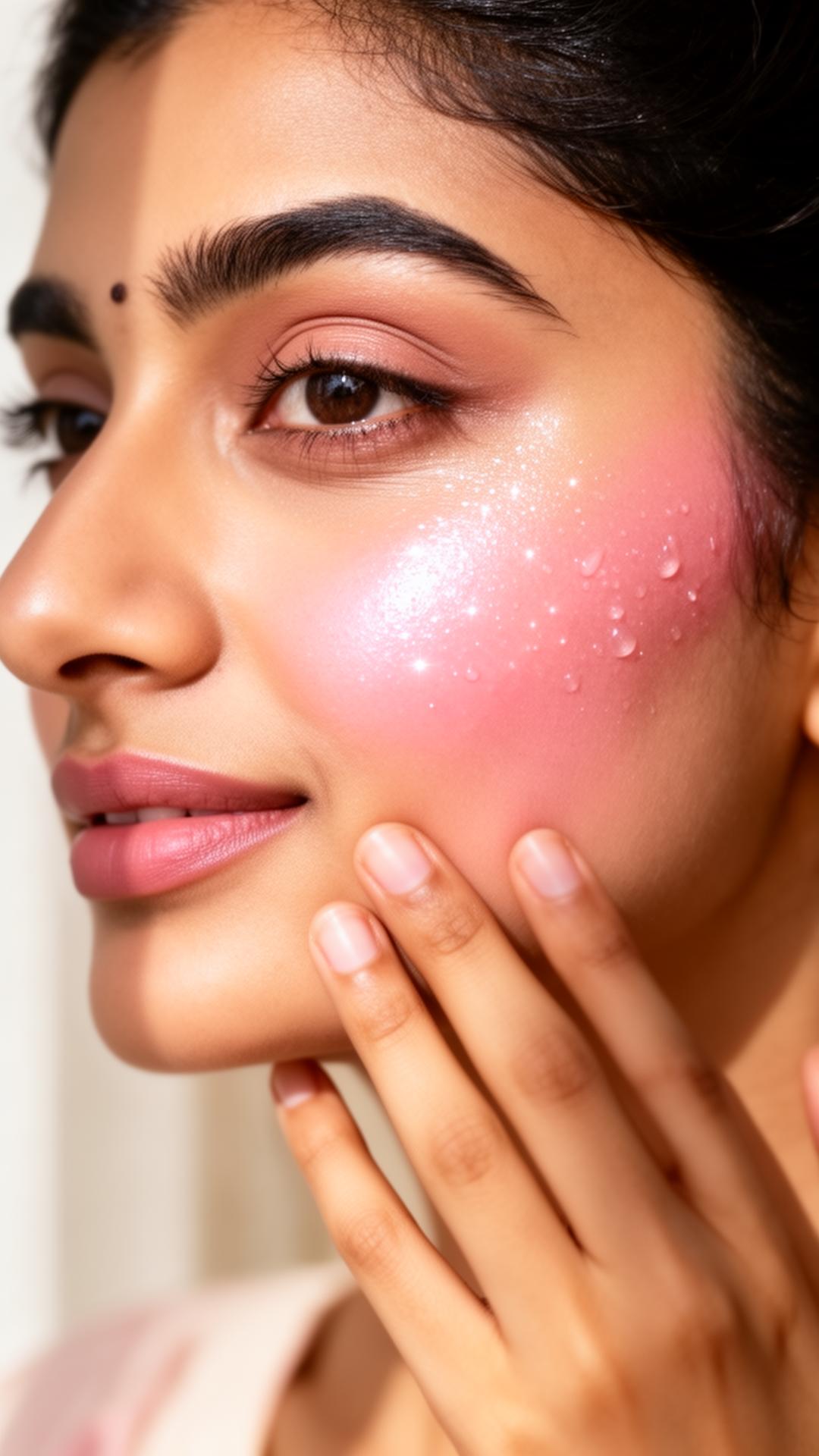 Close-up of glowing radiant skin